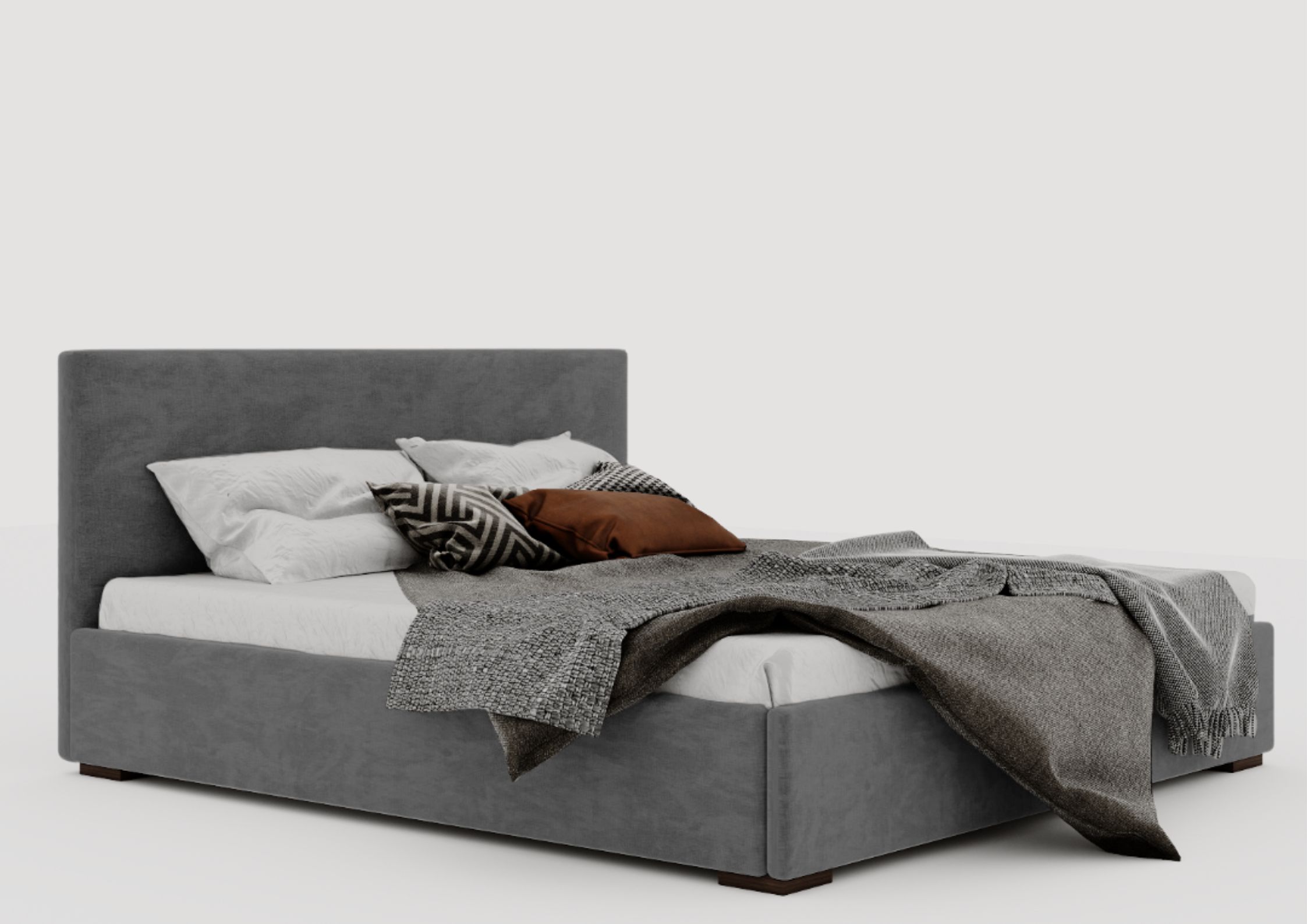 Grafitowe łózko 180x200cm